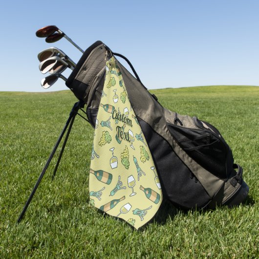 White Wine Pattern Golf Towel Golfhanddoek (Groen)