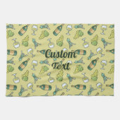 White Wine Pattern Kitchen Towel Theedoek (Horizontaal)