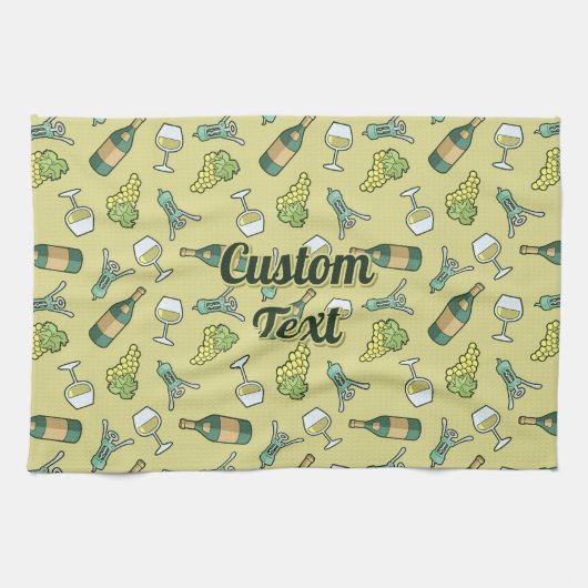 White Wine Pattern Kitchen Towel Theedoek (Horizontaal)