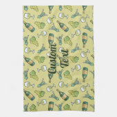 White Wine Pattern Kitchen Towel Theedoek (Verticaal)