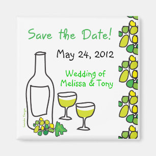 White Wine Vineyard Wedding Save the Date Magnet Magneet