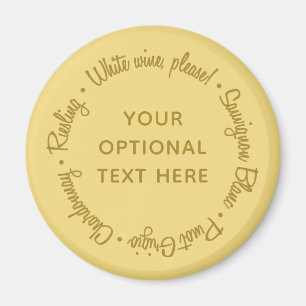 White Wines custom text magnet Magneet
