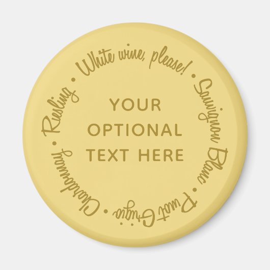 White Wines custom text magnet Magneet (Voorkant)
