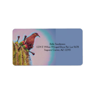 White Winged Dove Saguaro Cactus Digital Art Etiket
