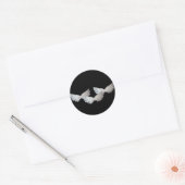 White Wings Round Sticker (Envelop)