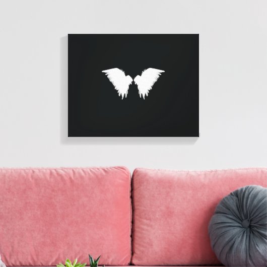 White Wings Wrapped Canvas Afdruk (Insitu (Woonkamer))