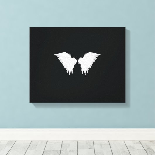 White Wings Wrapped Canvas Afdruk (Insitu (Houten vloer))