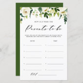 White Winter Flowers Hoe oud waren de ouders Kaart (Voorkant / Achterkant)