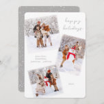 White Winter Joyeux Carte photo de Noël<br><div class="desc">Une carte de Noël moderne et élégante au design simple qui est parfaite pour trois de vos photos de famille préférées en hiver. Envoyez de la joie à vos amis et à votre famille avec vos photos et vos souhaits personnels. Si vous avez besoin de changements dans la conception, tels...</div>