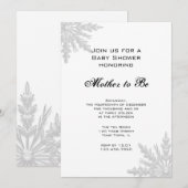 White Winter Snowflake Baby shower Kaart (Voorkant / Achterkant)