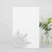 White Winter Snowflake Briefpapier (Staand voorkant)