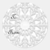 White Winter Snowflake Gift Label (Voorkant)