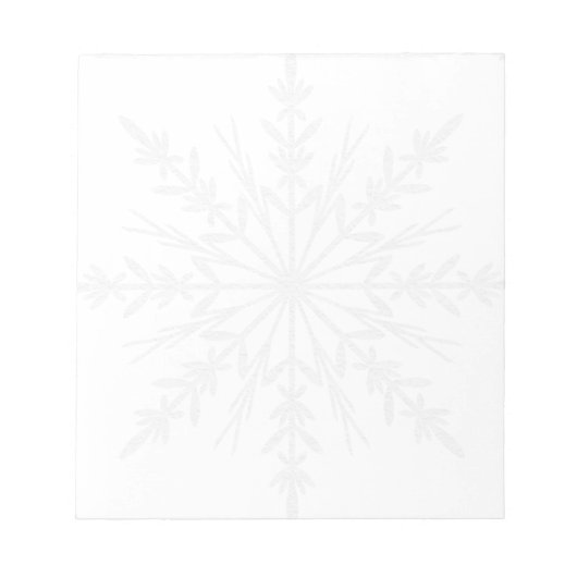 White Winter Snowflake Notitieblok (Voorkant)