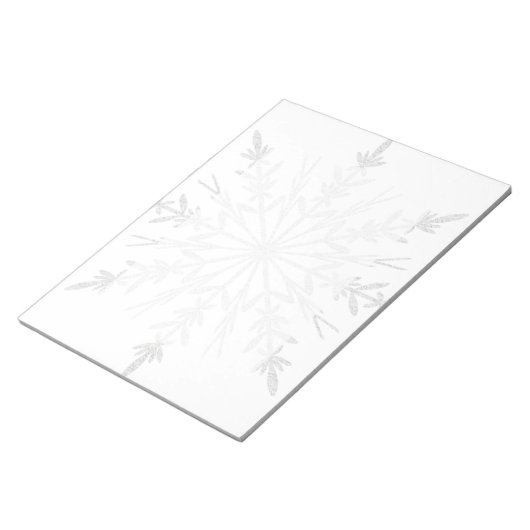 White Winter Snowflake Notitieblok (Schuin)