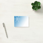 White Winter Snowflake op gradiëntblauw Post-it® Notes (Kantoor)
