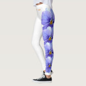 White Wisconsin State Flower Bois Violet Leggings (Gauche)