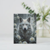 White Wolf Briefkaart (Staand voorkant)