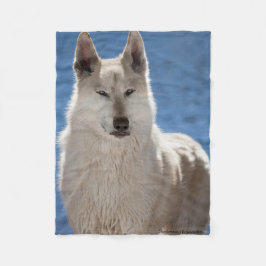 White Wolf Fleece Blanket Deken