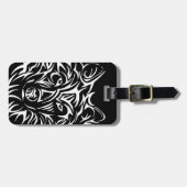 White Wolf Head op Black Bagagelabel (Voorkant horizontaal)