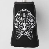 White Wolf Head op Black Golfheadcover (Draai 90)