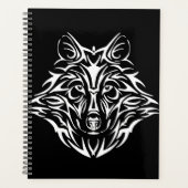 White Wolf Head op Black Planner (Voorkant)