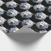 White Wolf Head Pattern Design Cadeaupapier (Hoek)