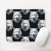 White Wolf Head Pattern Design Muismat (Met muis)