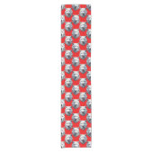 White Wolf Head Pattern Design - Rood Korte Tafelloper (Voorkant)
