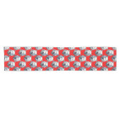 White Wolf Head Pattern Design - Rood Korte Tafelloper (Horizontaal)
