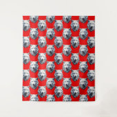 White Wolf Head Pattern Design - Rood Wandkleed (Voorkant)