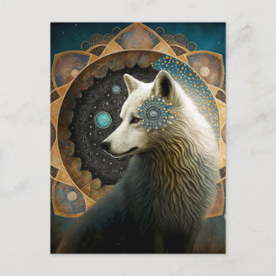 White Wolf Mandala Briefkaart