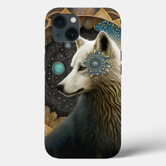 White Wolf Mandala Case-Mate iPhone Case (Achterkant)