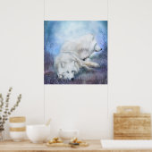 White Wolf Mates Art Poster/Print Poster (Keuken)