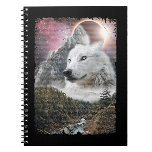 White Wolf Mountains Solar Eclipse Galaxy Notitieboek (Voorkant)