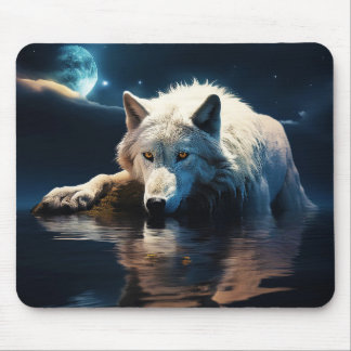 White Wolf Mousepad Muismat