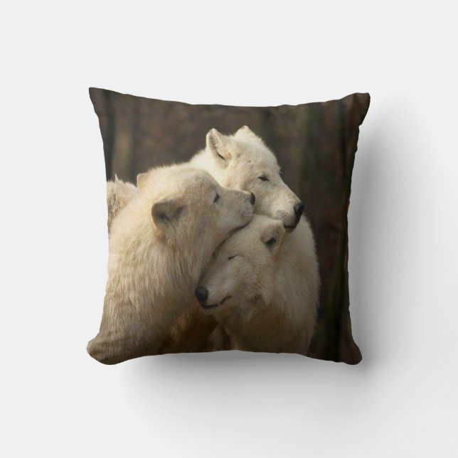 White Wolf Pack Kussen (Voorkant)
