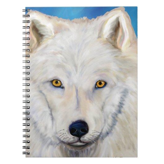 White Wolf Portrait Notitieboek (Voorkant)