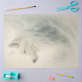 White Wolf Portrait with Forest Overlay Decoupage  Tissuepapier (Craft)