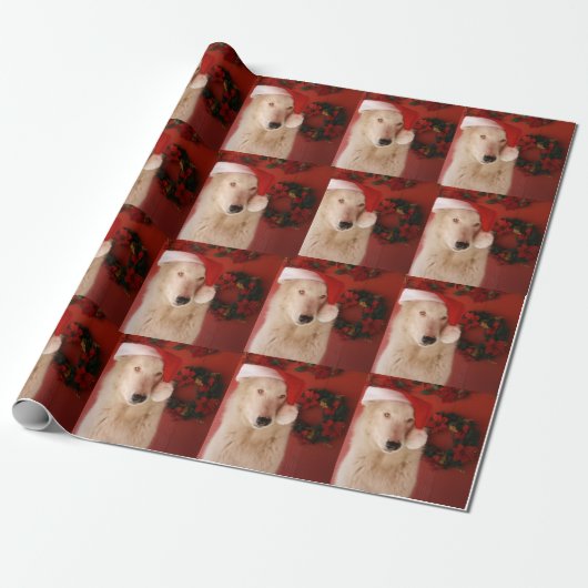 White Wolf Santa Cadeaupapier (Uitgerold)