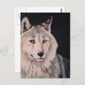White Wolf schilderij van DiDi Briefkaart (Voorkant / Achterkant)