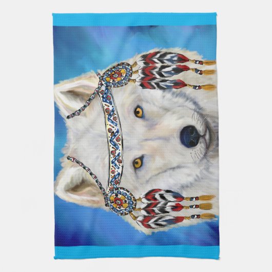 White Wolf Theedoek (Verticaal)