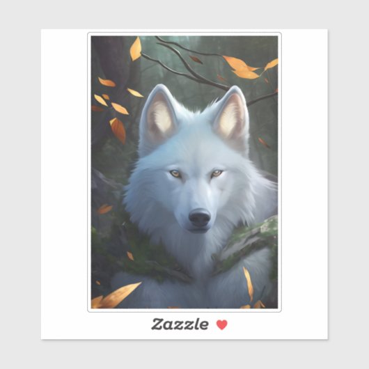 White Wolf Vinyl Sticker (Vel)