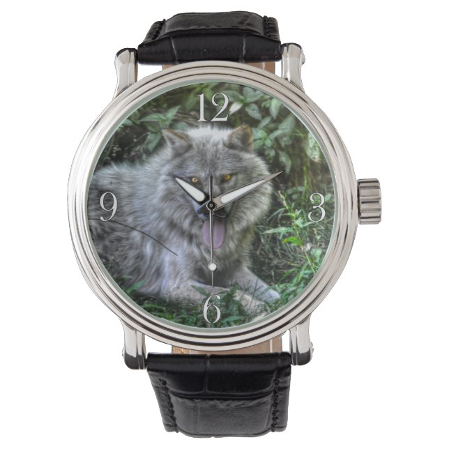 White Wolf Wildlife Design Horloge (Voorkant)
