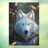 White Wolf Window Cling Raamsticker (Vel 3)