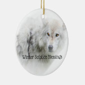 White Wolf Winter Solstice Blessings Keramisch Ornament (Rechts)