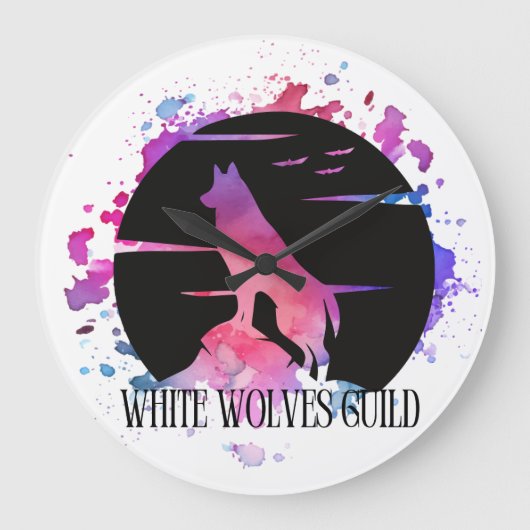 White Wolves Guild Clock Grote Klok (Voorkant)