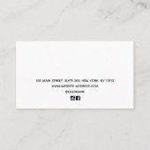 White Wood Black Border Earring Display Contactkaartje (Achterkant)