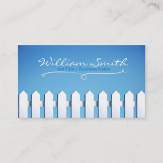 White Wood fence Business card Visitekaartje