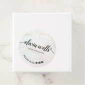 White Wood Floral 2" Round \Hang Labels (In situ)