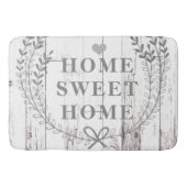 White Wood Rustic Farmhouse Home Sweet Home Badmat (Voorkant)